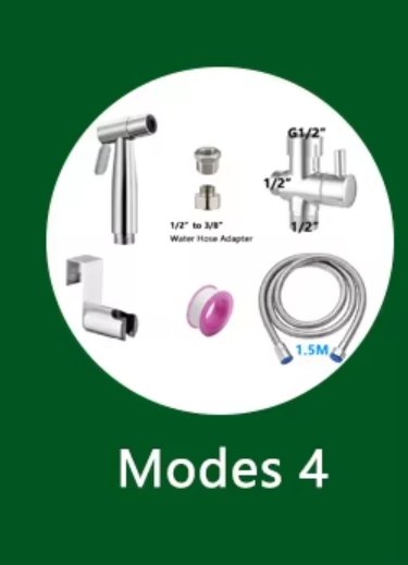 WC Handbrause-Set aus Edelstahl, Taharet Musluğu